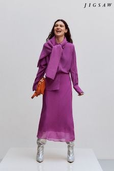 Jigsaw Purple Crinkle Bias Maxi Skirt (754171) | 168 €