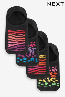 Радужный звериный - Набор из 4 пар невидимых носков с мягкой подошвой (755427) | €14