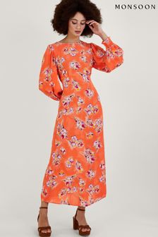 Monsoon Orange Talitha Sustainable Viscose Tea Dress (756377) | 225 zł