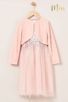 Miss粉色洋裝和開襟毛衣2件組 (756425) | NT$2,050