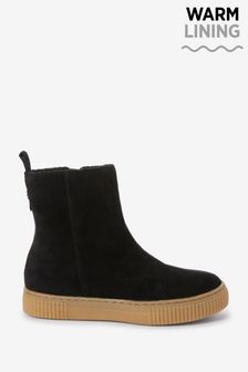 Black Water Repellent Suede Warm Lined Boots (756588) | ₪ 137 - ₪ 161