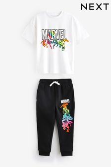 White/Black Licensed Marvel Avengers T-Shirt and Joggers Set (3-16yrs) (756616) | AED121 - AED150