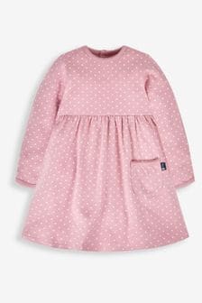 Rosa/Creme gepunktet - Jojo Maman Bébé Klassisches, gepunktetes Jerseykleid (756642) | 27 €