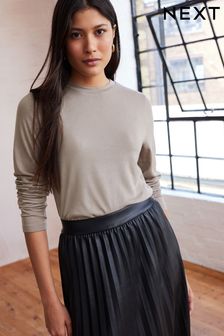 Soft Touch Ribbed Long Sleeve T-Shirt with TENCEL™ Lyocell