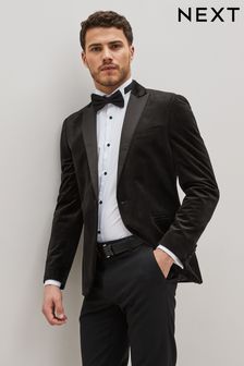黑色 - 窄版 - 絨布西裝外套 (757450) | HK$681
