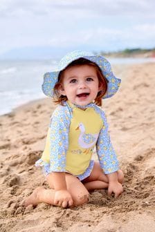 JoJo Maman Bébé Blue Lemon UPF 50 2-Piece Rash Vest Set (757644) | $43