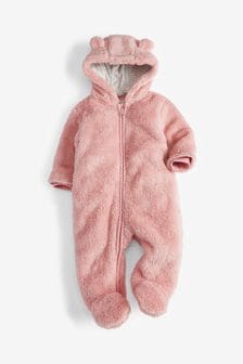 Pink Baby Bear Fleece All-In-One (0mths-2yrs) (757716) | €24 - €26