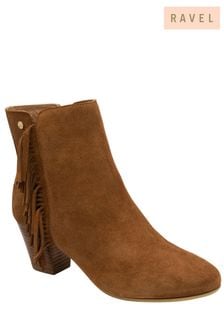 Ravel Brown Light Suede Leather Ankle Boots (757952) | $163