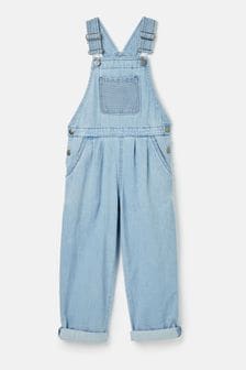 Joules Madeline Blue Chambray Hotch Potch Dungarees (758040) | €47.95 - €51.95