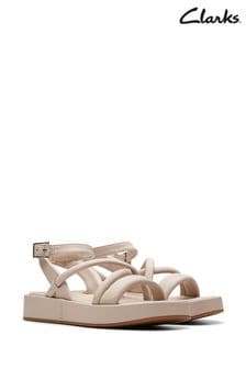 Бежевый - кожаные сандалии с перекрестными ремешками Clarks Alda (758136) | €103