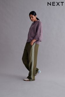 Khaki Green Side Stripe Pull On Track Pant Trousers (758170) | kr590