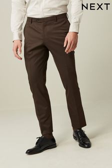 Brown Slim Fit Wool Blend Suit Trousers (758247) | ₪ 203