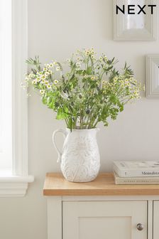 White Fresh Blooms Ceramic Jug Vase (758418) | $35