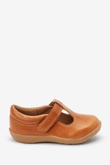 Tan Brown            Little Luxe™ Leather T-Bar Shoes (758592) | $41 - $48