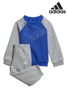 adidas - Completo bambini con felpa girocollo e pantaloni da jogging 