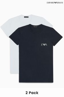 Emporio Armani Bodywear Black/Grey T-Shirts 2 Pack (759333) | $103
