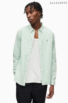 AllSaints Aqua Blue Hawthorne Long Sleeved Shirt (759785) | BGN 287