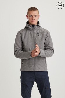 Grey Shower Resistant Softshell Hooded Jacket (759857) | ₪ 122
