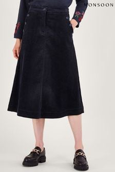 Monsoon Blue Cord Midi Skirt (759985) | $179