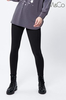 Leggings M&Co noirs luxueux en tissu épais