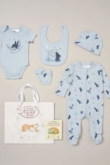 Little Gent Blue 5 Piece Cotton Gift Set with Book (760478) | ₪ 140