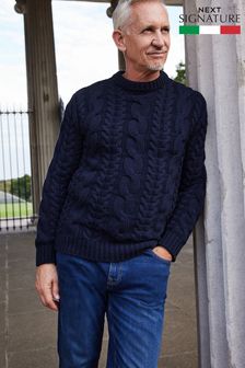 Progast pulover z okroglim ovratnikom običajnega kroja iz italijanskega kašmirja Regular Signature (760655) | €46