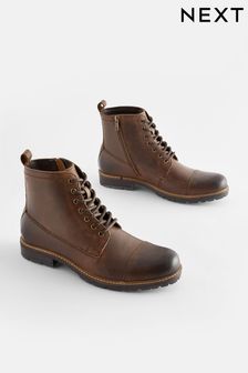 Brown Toe Cap Boots (760728) | SGD 110