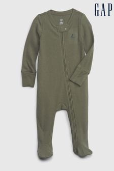 Gap Green First Favourites Ribbed Footed Sleepsuit (Newborn-9mths) (760783) | €20.50