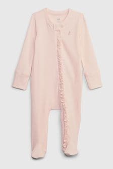 Różowy - Gap First Favourites Ribbed Footed Sleepsuit (noworodki-9 mies.) (760785) | 115 zł