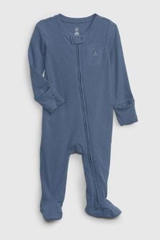Blau - Gap First Favourites Gerippter Schlafanzug mit Fuss (baby-9monate) (760840) | 28 €