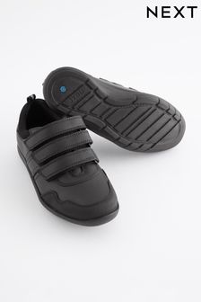 Black Extra Wide Fit (H) School Leather Strap Touch Fastening Gamer Shoes (761082) | 44 € - 61 €