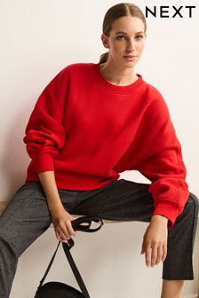 Rdeča - Težak mehek pulover z okroglim ovratnikom (761307) | €14