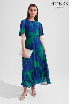 Hobbs Blue Freya Silk Dress (761688) | AED1,825