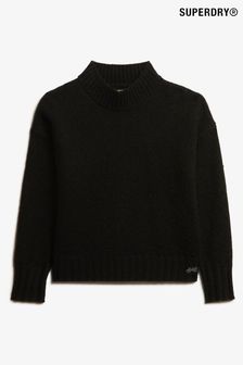 Superdry Black Essential Mock Neck Jumper (761913) | $86