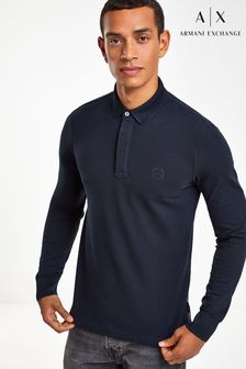 Marineblau - Armani Exchange Langärmeliges Polo-Shirt (762035) | 101 €