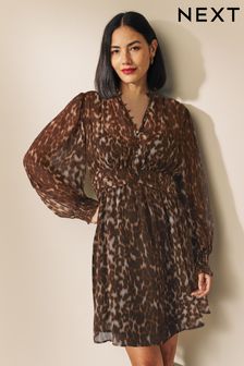 Brown Animal Print Sheer Mini Dress (762662) | €17.50
