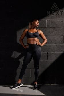 黑色壓花斑馬印花 - Next Active Sports系列塑形收腹高腰標準長度內搭褲 (762705) | NT$1,260