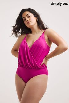 Simply Be Magisculpt Pink Twist Front Blouson Swimsuit (762830) | 132 zł