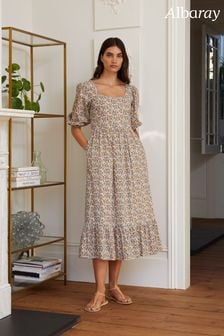 Albaray naturel Marni midi-jurk met bloemenprint (763103) | €76
