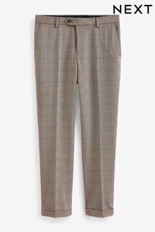 Taupe Slim Skinny Fit Check Suit: Trousers (763223) | 32 €