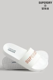 白色 - Superdry代碼核心標誌泳池防滑拖鞋 (763341) | NT$1,260