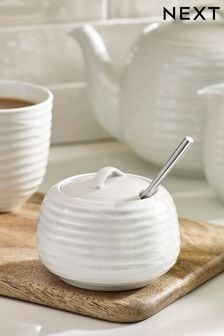 White Malvern Embossed Sugar Pot with Lid (763408) | €11