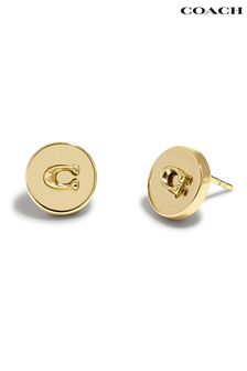 Złoty - Coach Signature Coin Stud Earrings (763414) | 250 zł