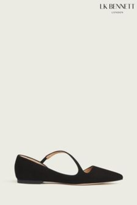 LK Bennett Black Pandora Flat Victoria Pattern Shoes (763521) | 308 €