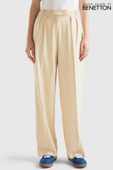 Marrón - Pantalones de vestir con pernera ancha de Benetton (763808) | 108 €