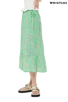 Зеленая юбка с цветочным принтом и завязками по бокам Whistles (763993) | €62