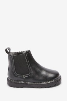 Черный - Кожаные ботинки челси с теплой подкладкой (763997) | 825 грн - 1 002 грн