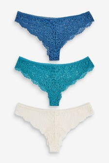 Lot de trois slips en dentelle