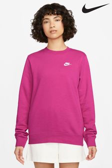 Цвет фуксии - Флисовый свитшот с круглым вырезом Nike Club (764434) | €28