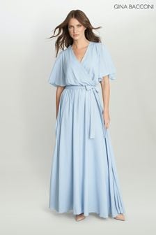 Niebieska sukienka maxi Gina Bacconi Crissy z półrękawkami (765444) | 410 zł